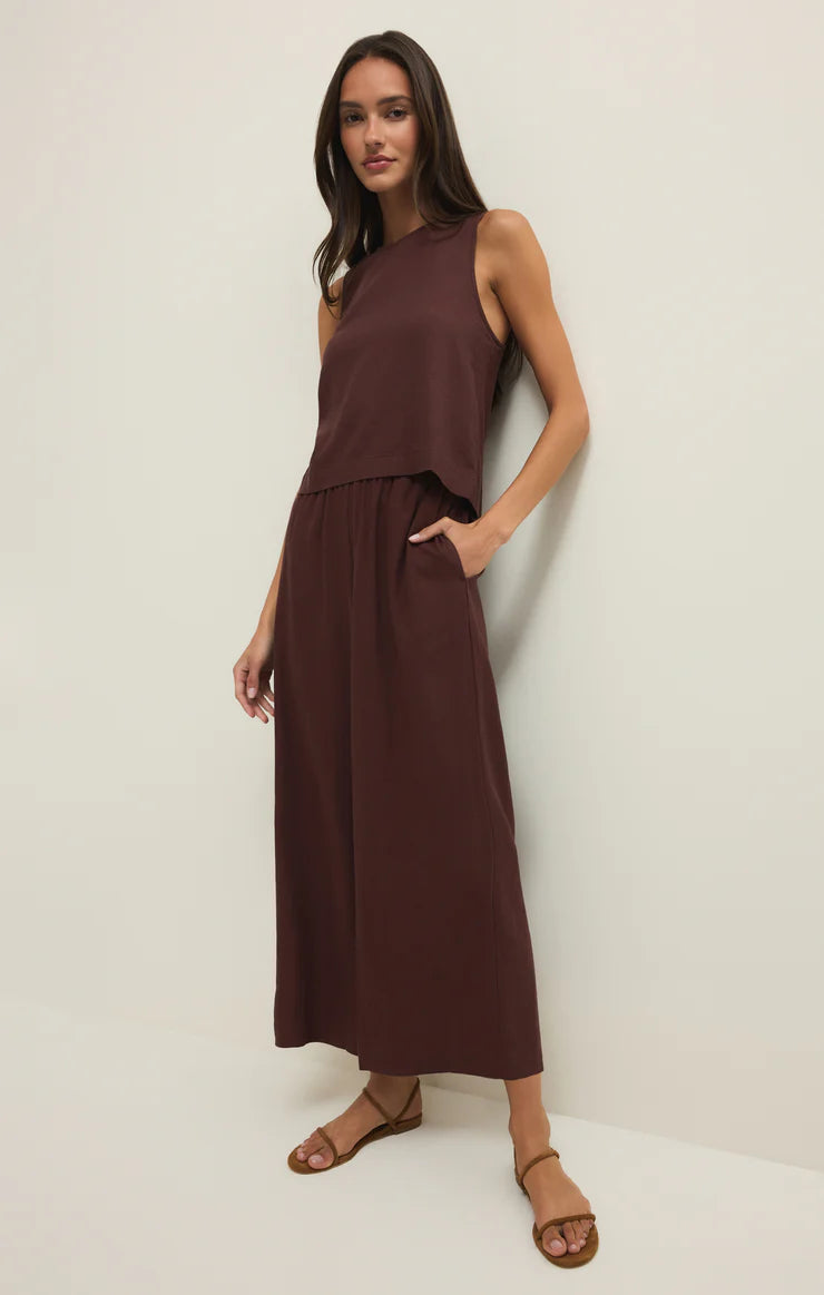 Z Supply Sloane Linen Tank - Chocolate