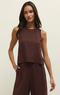 Z Supply Sloane Linen Tank - Chocolate