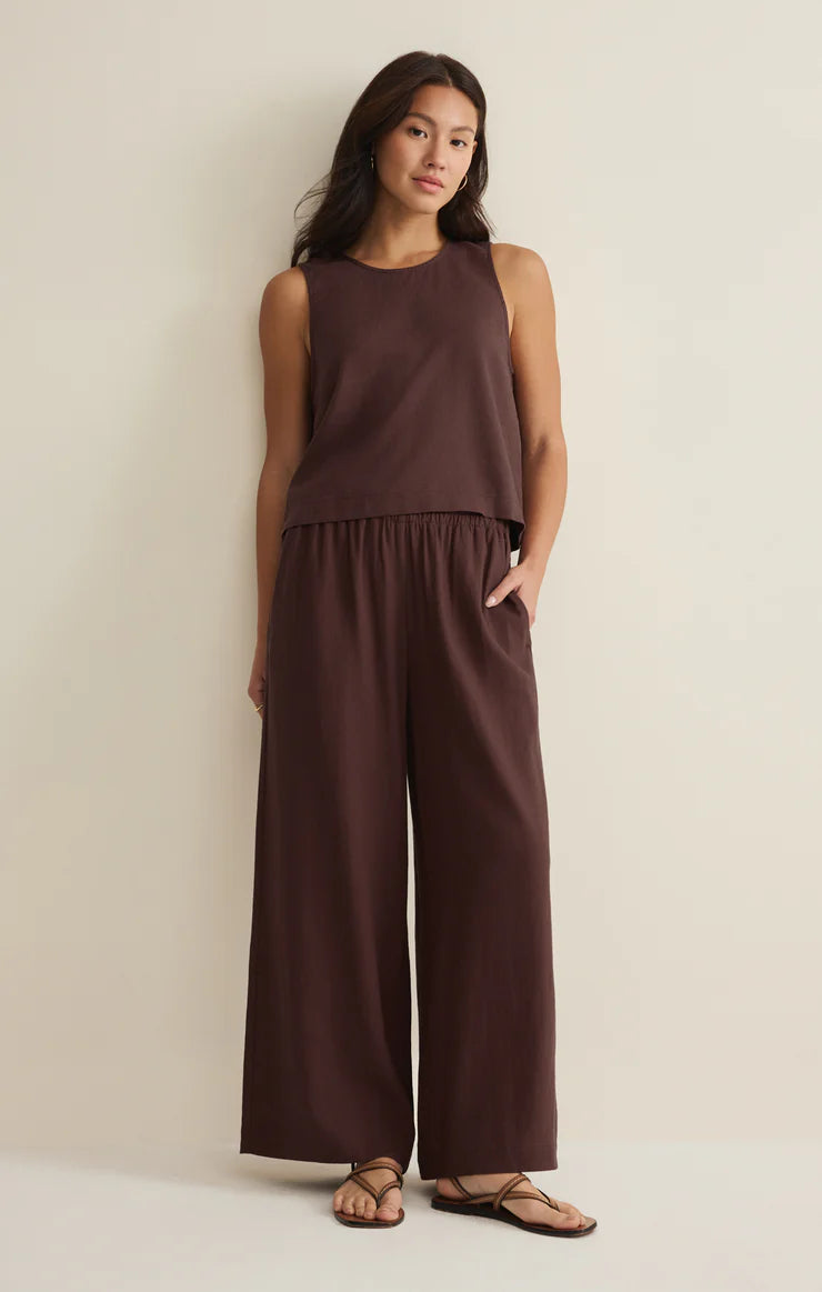 Z Supply Sloane Linen Tank - Chocolate