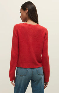 Z Supply The Medina  Ribbed Cardigan - Red