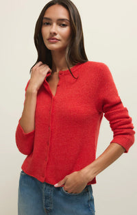 Z Supply The Medina  Ribbed Cardigan - Red