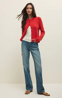 Z Supply The Medina  Ribbed Cardigan - Red