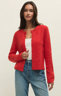 Z Supply The Medina  Ribbed Cardigan - Red
