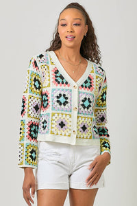 Crochet Button Up Jacket