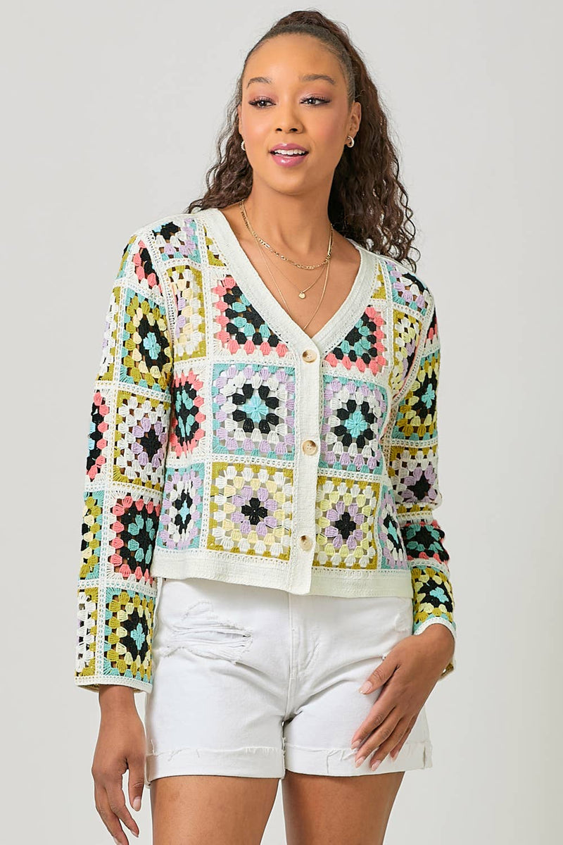 Crochet Button Up Jacket