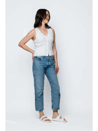 Orb Ava Soft Ribbed Sweater Vest - White