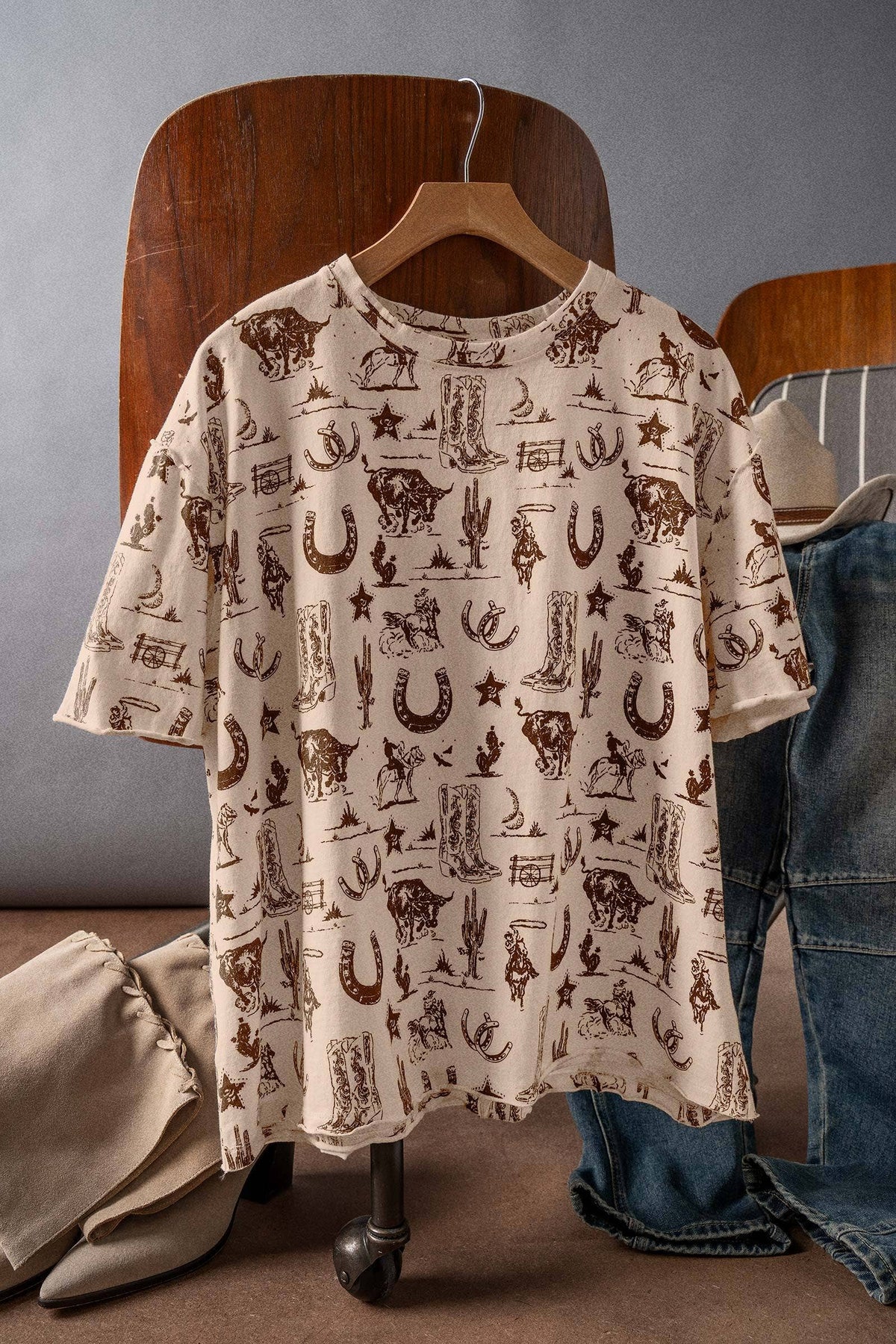 All Over Western Print Tee