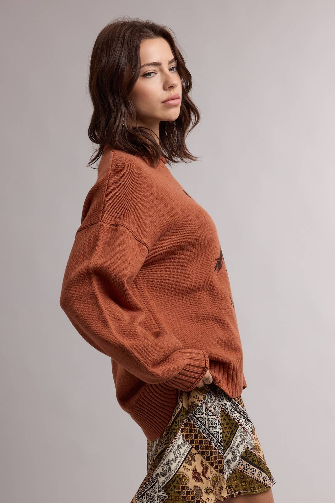 Rodeo Cowboy Sweater - Rust
