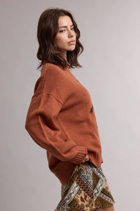 Rodeo Cowboy Sweater - Rust