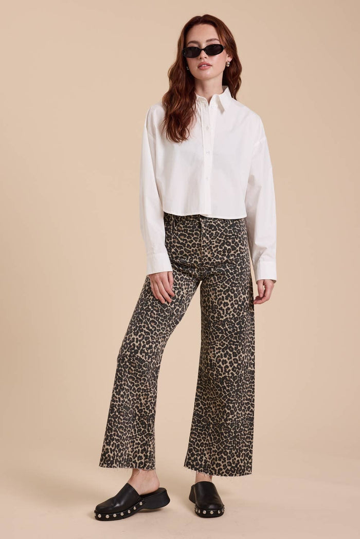 Leopard Wide Leg Jeans