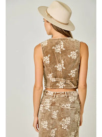 Mystree Embroidered Corduroy Vest