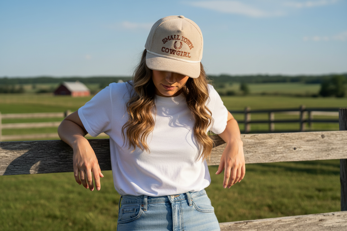 Small Town Cowgirl Cord Hat
