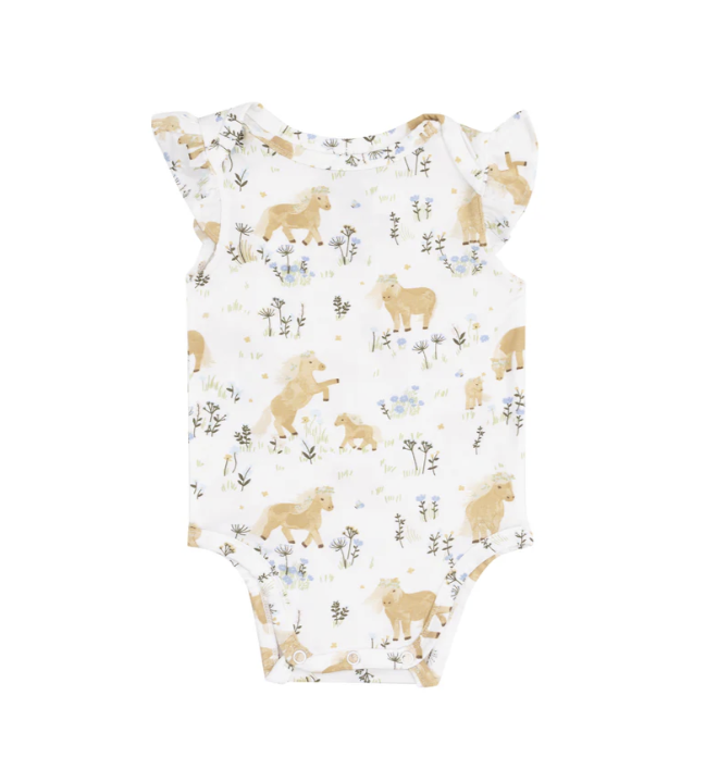 Angel Dear Ruffle Sleeve Bodysuit-Pretty Ponies