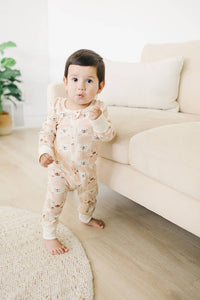 Organic Cotton Zippy - Checkered Bear