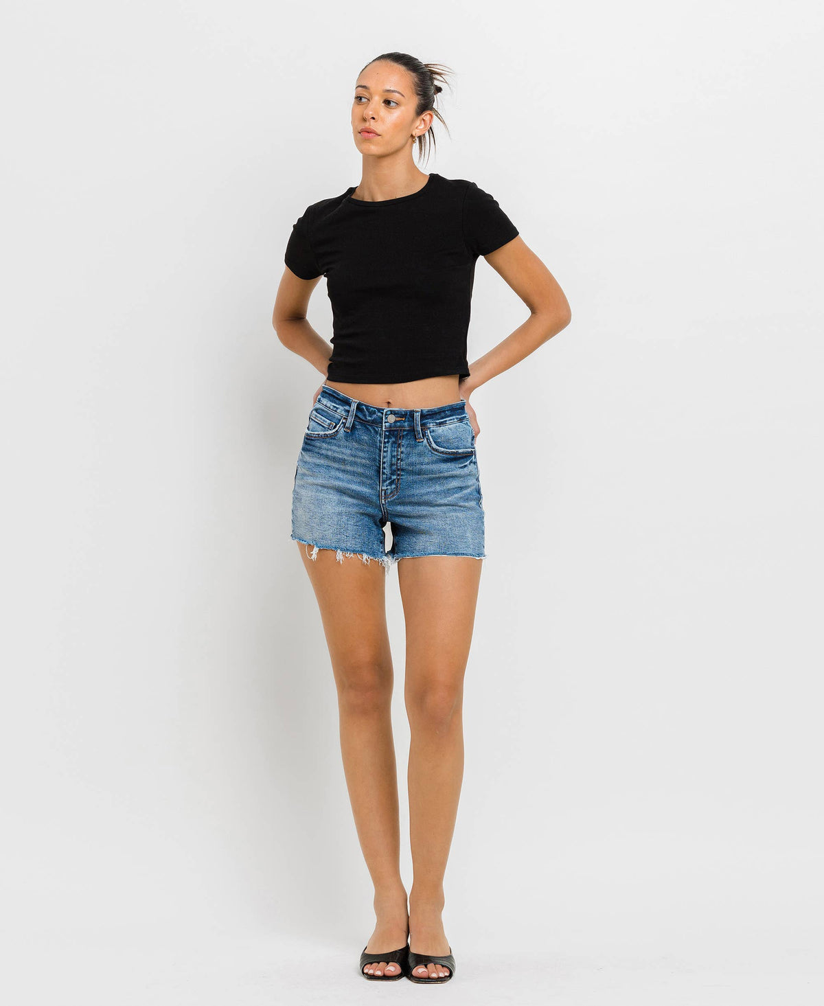 The Ally Raw Hem Denim Shorts