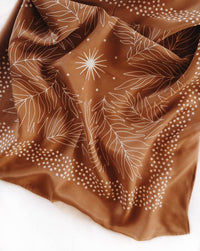 Silk Bandana Scarf-Tropical Palms Amber