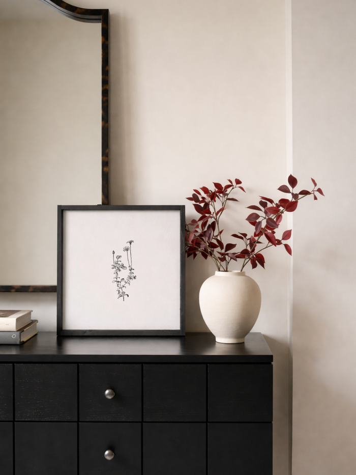 Vintage Floral Stem Framed Wall Art