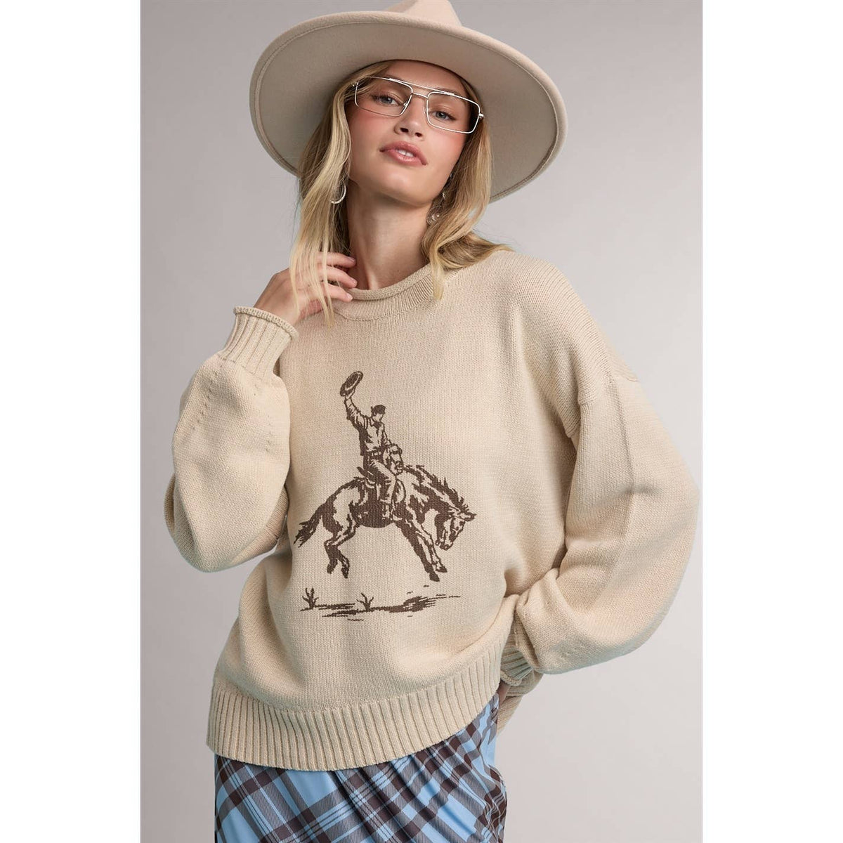 Rodeo Cowboy Sweater - Taupe
