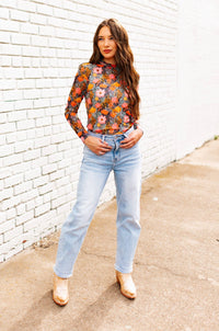 Punchy Petals Mesh Top