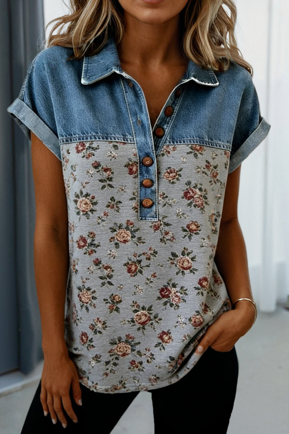 Missy Floral Patchwork Top