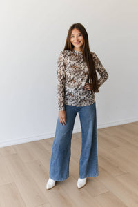Broncs & Paisley Mesh Top