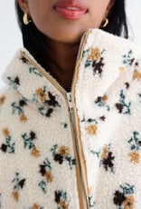 Brunette The Label Floral Sherpa In Cream w/ Brown