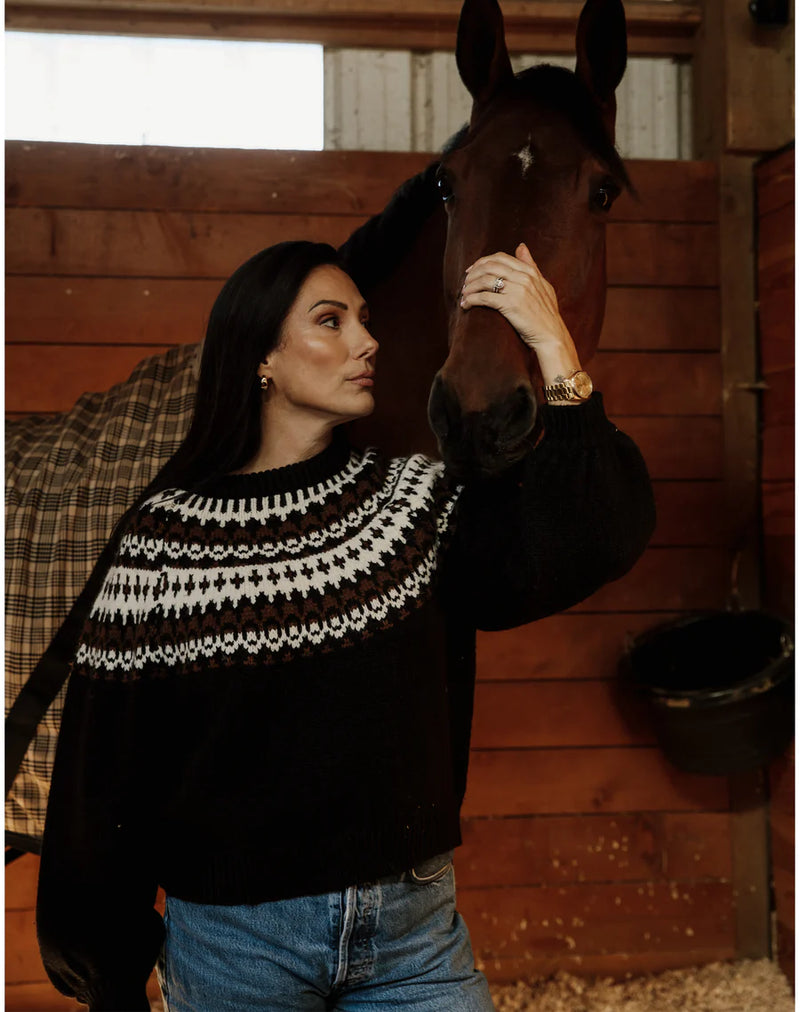 New Fair Isle Sweater Black & brown