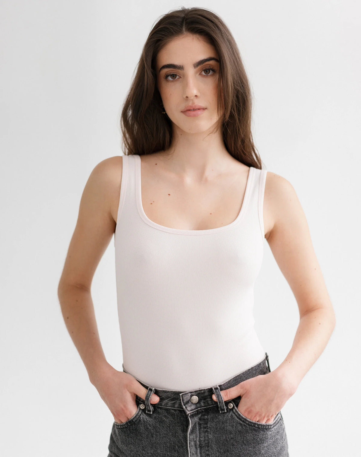 Brunette the Label - Fitted Bodysuit - Bellini