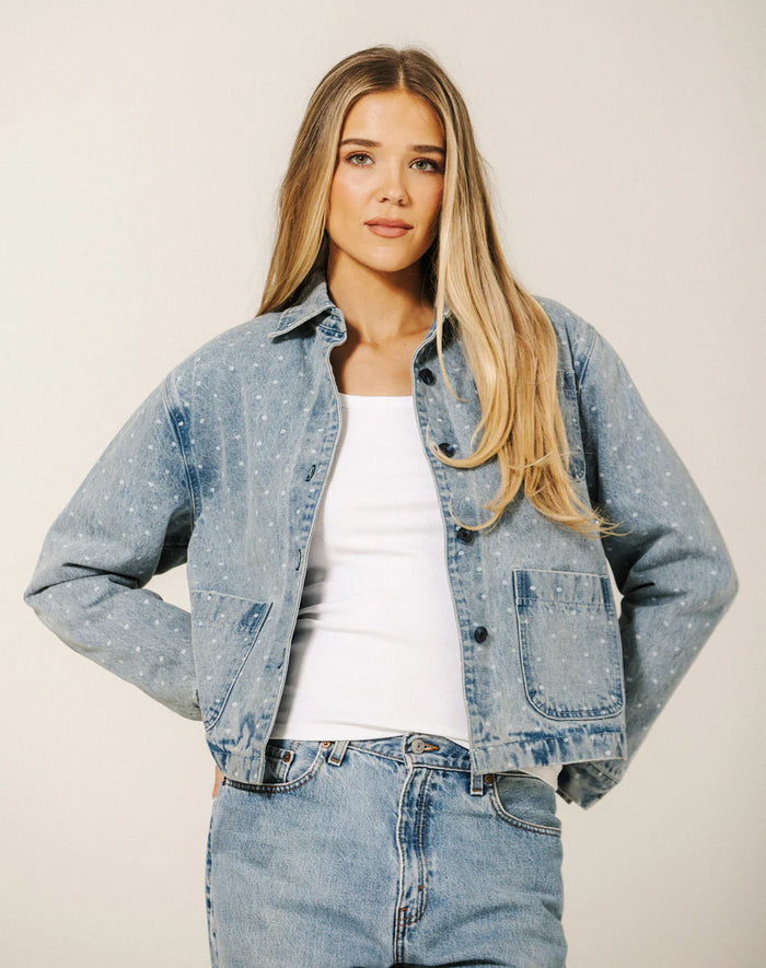 Brunette the Label  Floral Denim Jacket