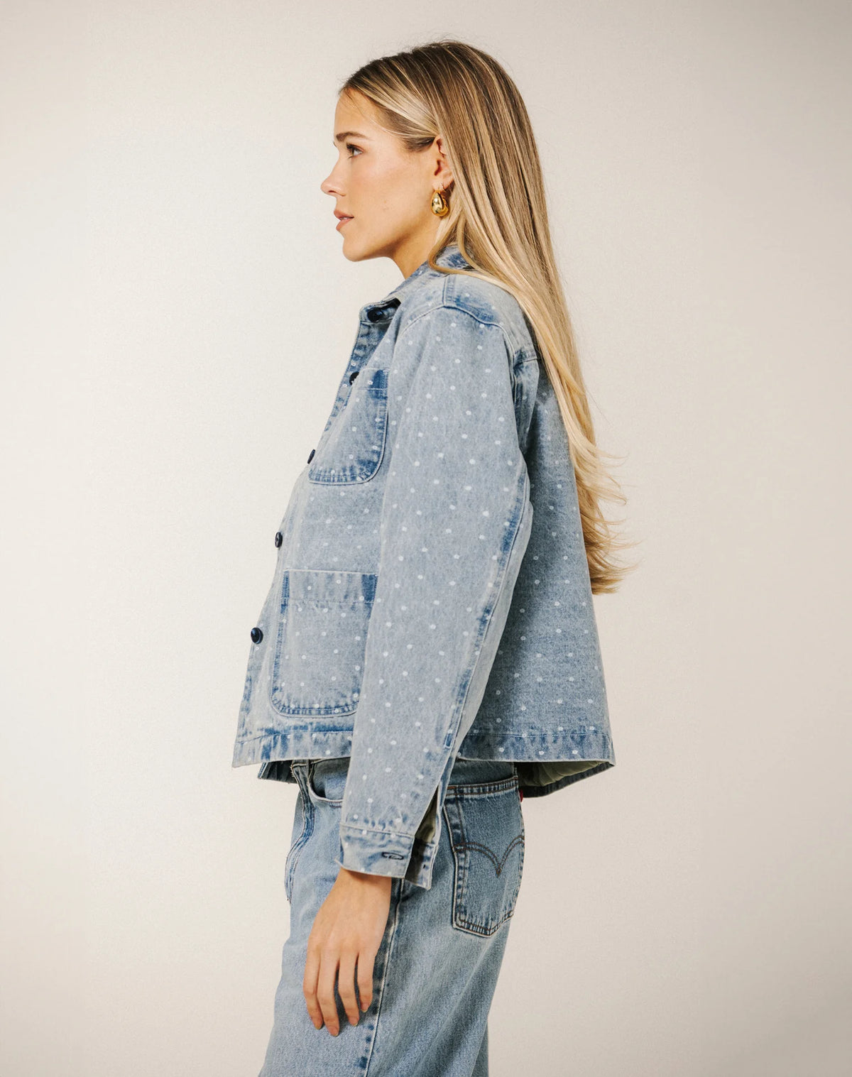Brunette the Label  Floral Denim Jacket