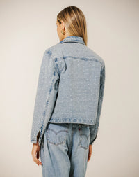 Brunette the Label  Floral Denim Jacket