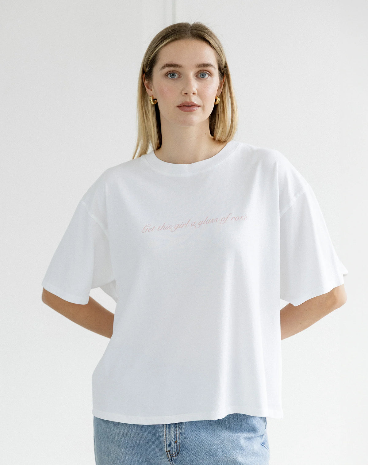 Brunette the Label Boxy Tee - Rosé