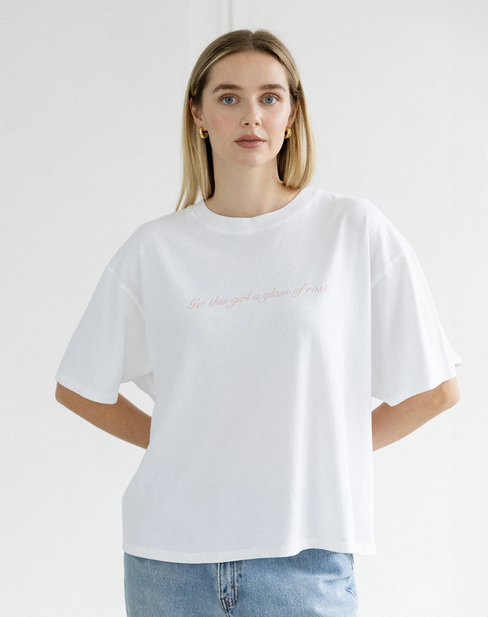 Brunette the Label Boxy Tee - Rosé