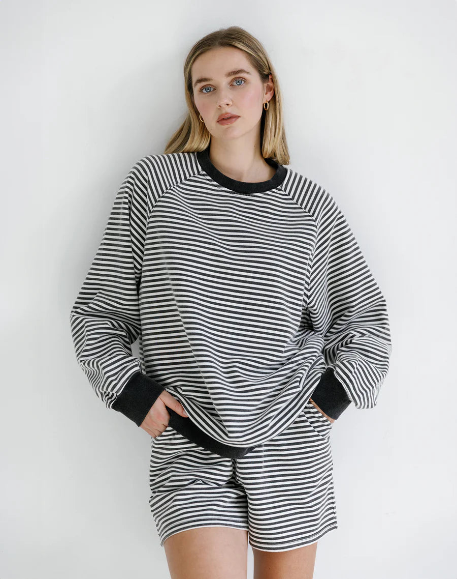 Brunette the Label Striped Crew