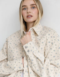 Brunette The Label The Floral Shania Jacket Blue W/ Cream