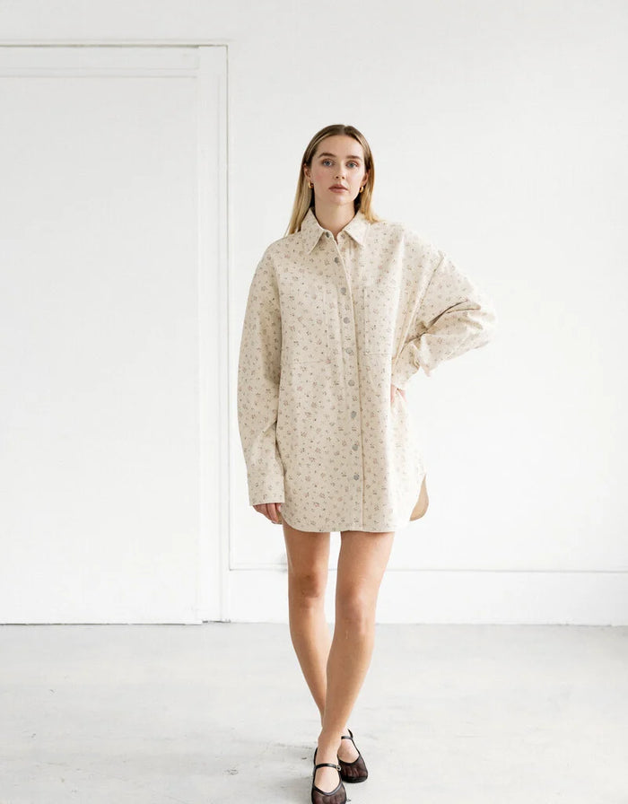 Brunette The Label The Floral Shania Jacket Blue W/ Cream