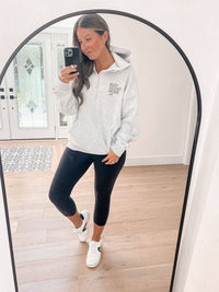 Busy Hockey Mom Hoodie: Ash Grey