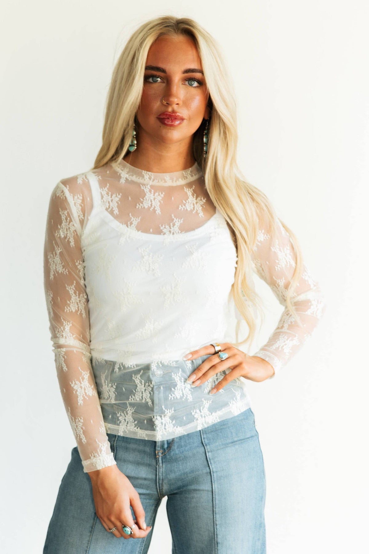 The Loretta Lace Top - Ivory