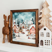 Knotty Design Co. - Christmas Village Scene 3 Framed Christmas Sign