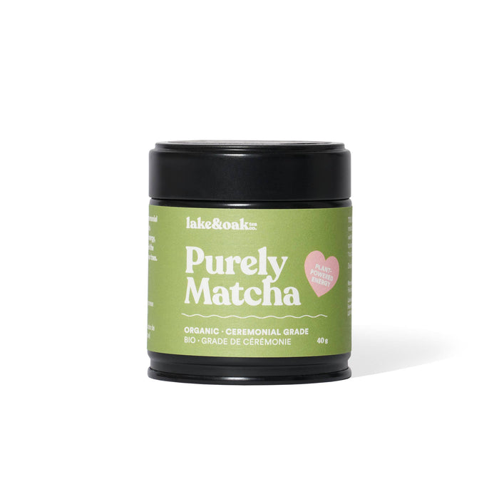 Lake & Oak Tea Co. - Purely Matcha - Organic Ceremonial Grade Matcha: Retail Tin