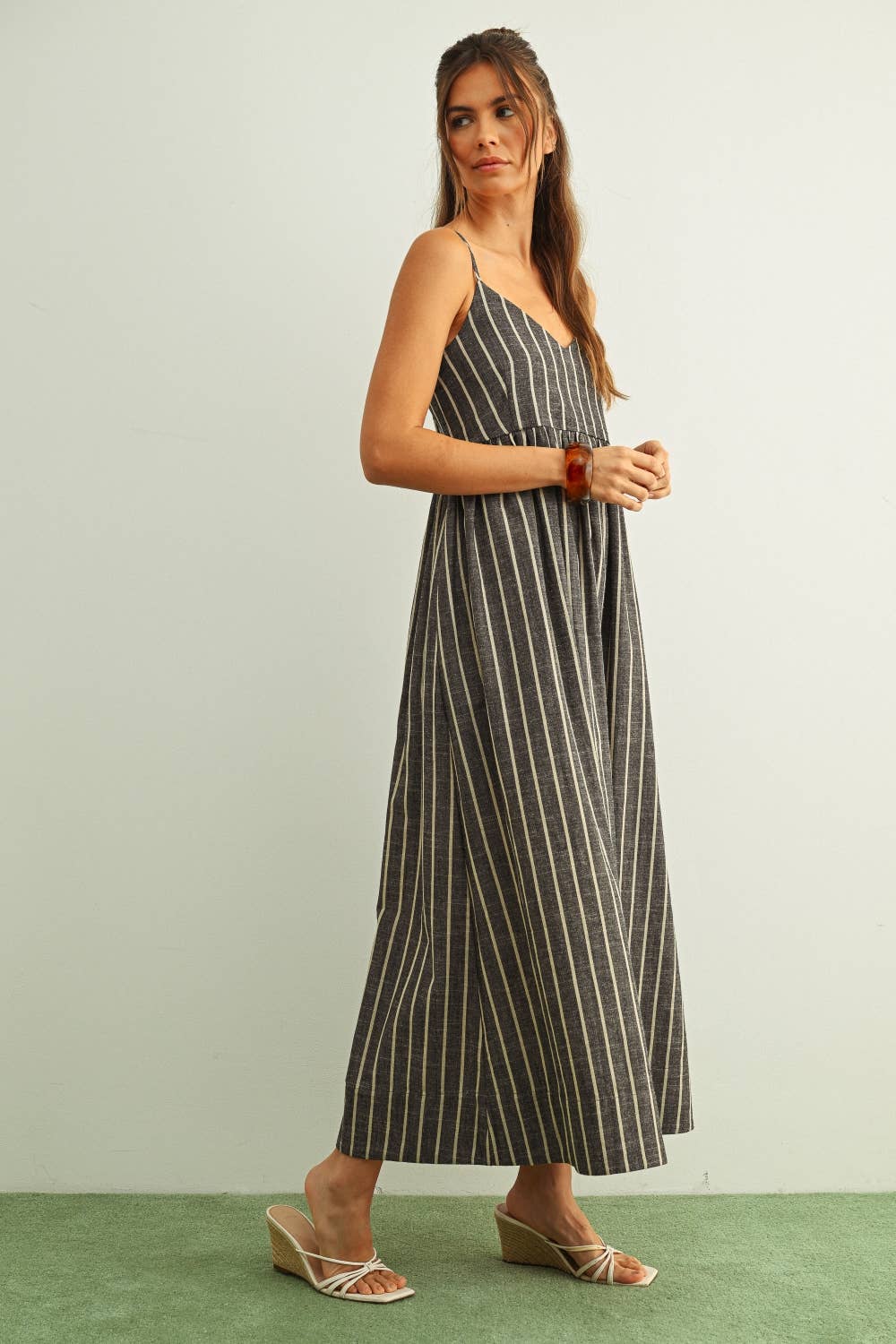 Gloaming Striped Dress - Mocha