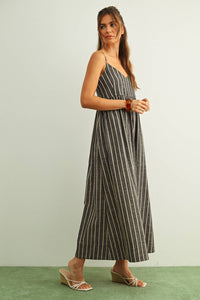 Gloaming Striped Dress - Mocha