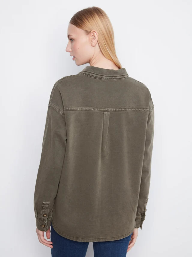 Charlie B Twill Button Up Shirt - Moss
