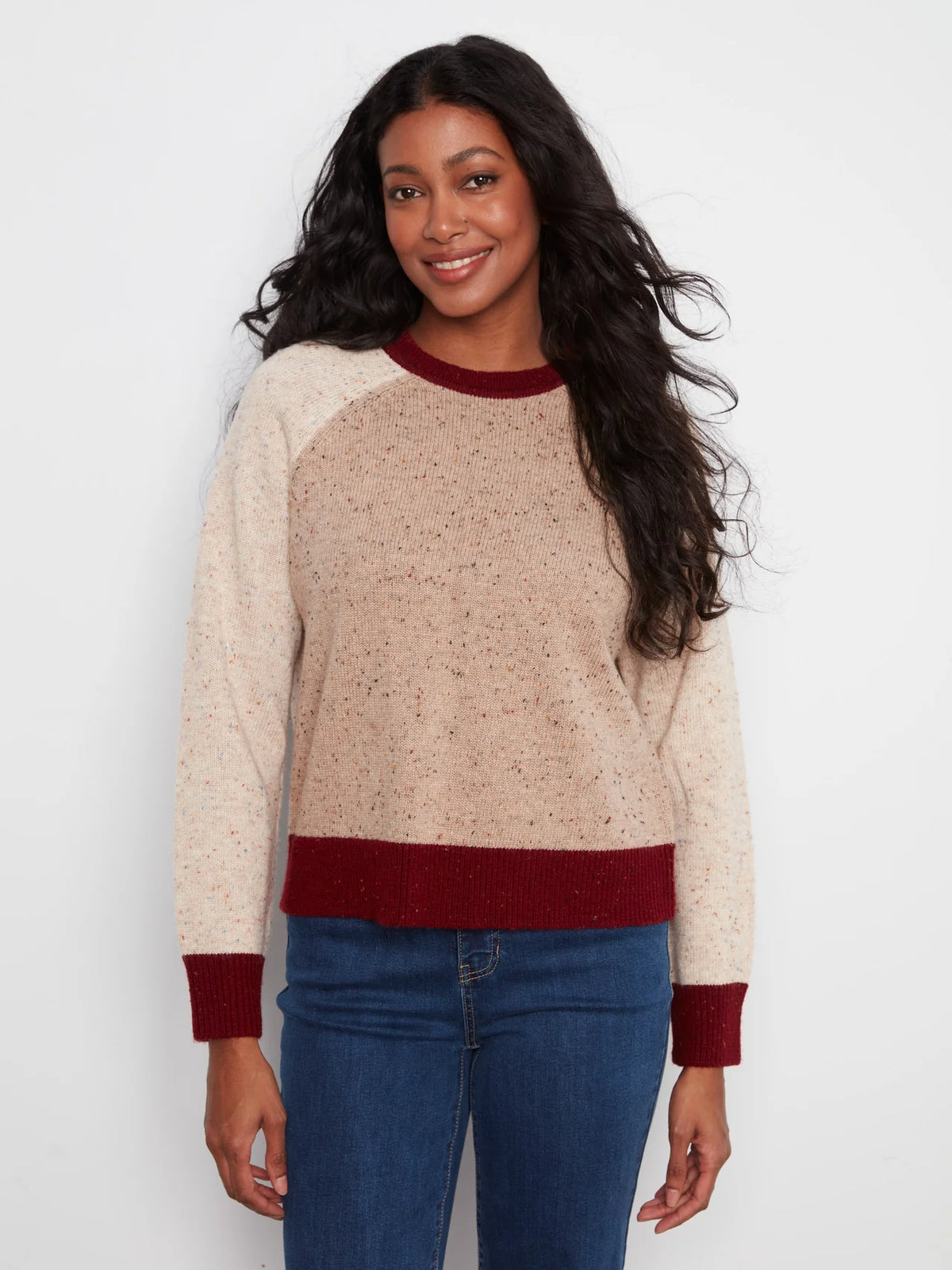 Charlie B Colorblock Knit Sweater - Umber