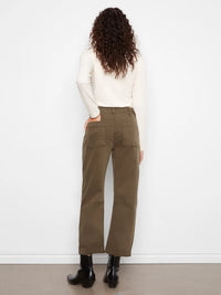 Charlie B Twill Barrel Pants - Olive