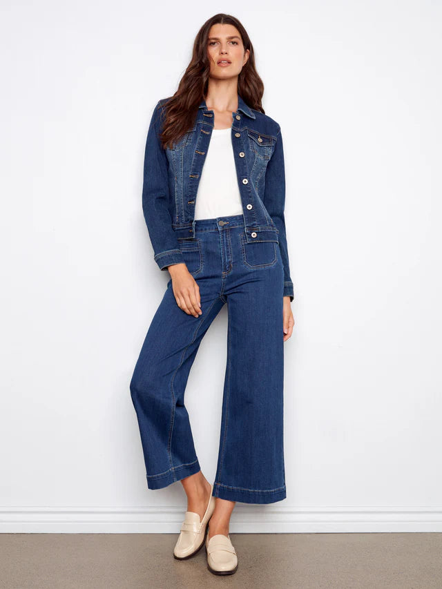 Charlie B Cropped Patch Pocket Jeans