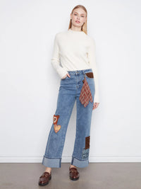 Cuffed Patchwork Jeans