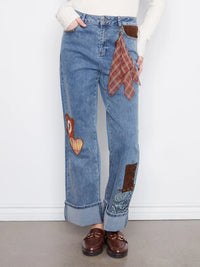 Cuffed Patchwork Jeans