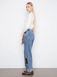 Cuffed Patchwork Jeans