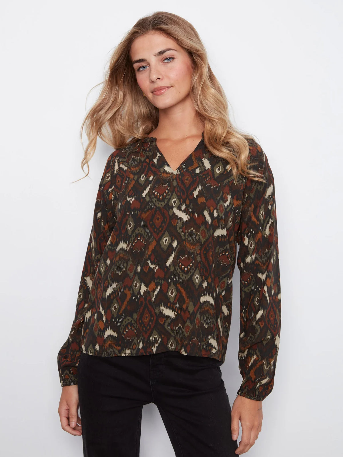 Charlie B Printed Blouse - Ikat